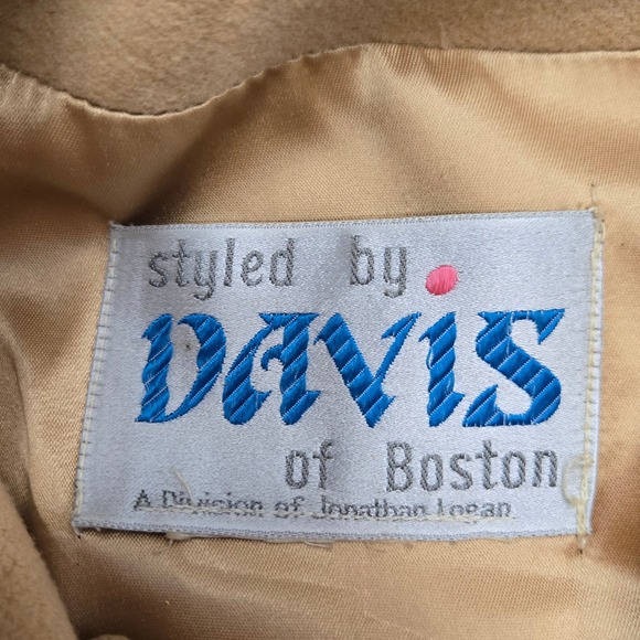 Vintage 60s Davis of Boston Tan Camel Wool Double Breasted Mod Coat Size Medium - Picture 12 of 16